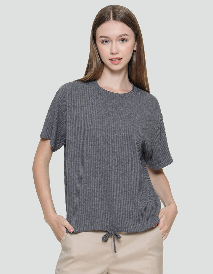 Details Front String Women's Plain T-shirt
