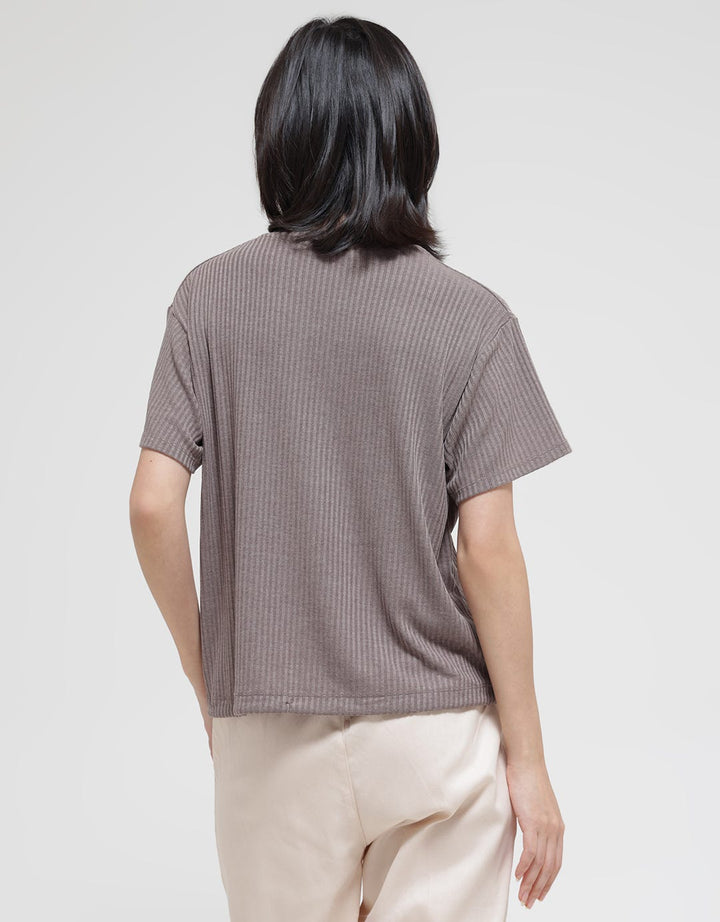 Details Front String Women's Plain T-shirt