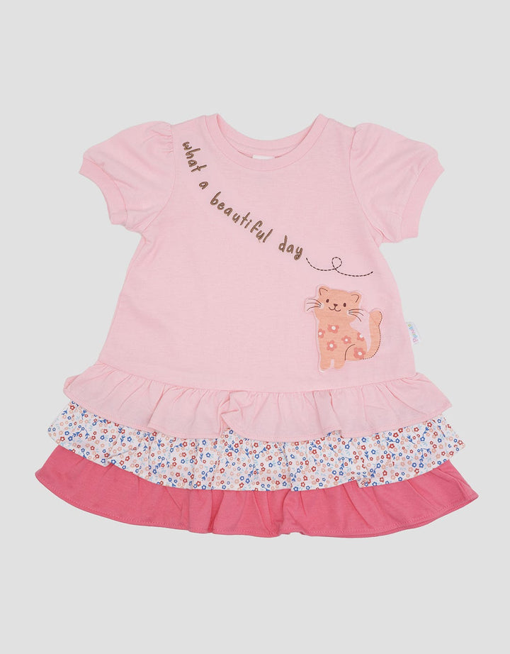 Pipiniko Cat Beautiful Day Midi Dress Short Sleeve Girls