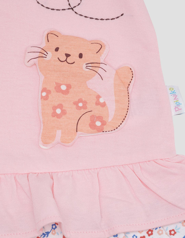 Pipiniko Cat Beautiful Day Midi Dress Short Sleeve Girls