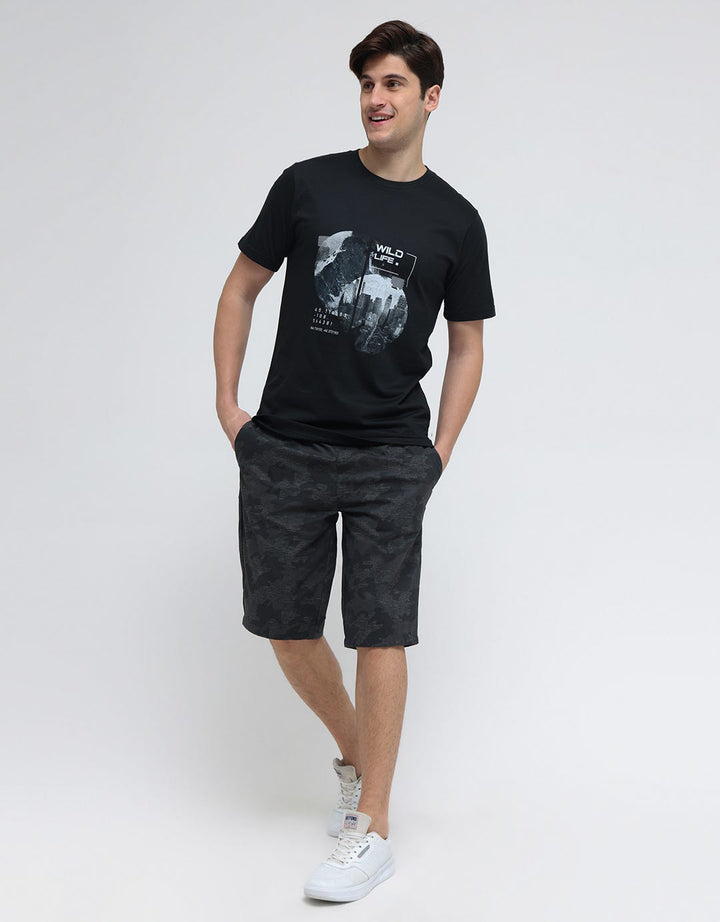 Nevada Short Pants Rib Bottom Print Camo