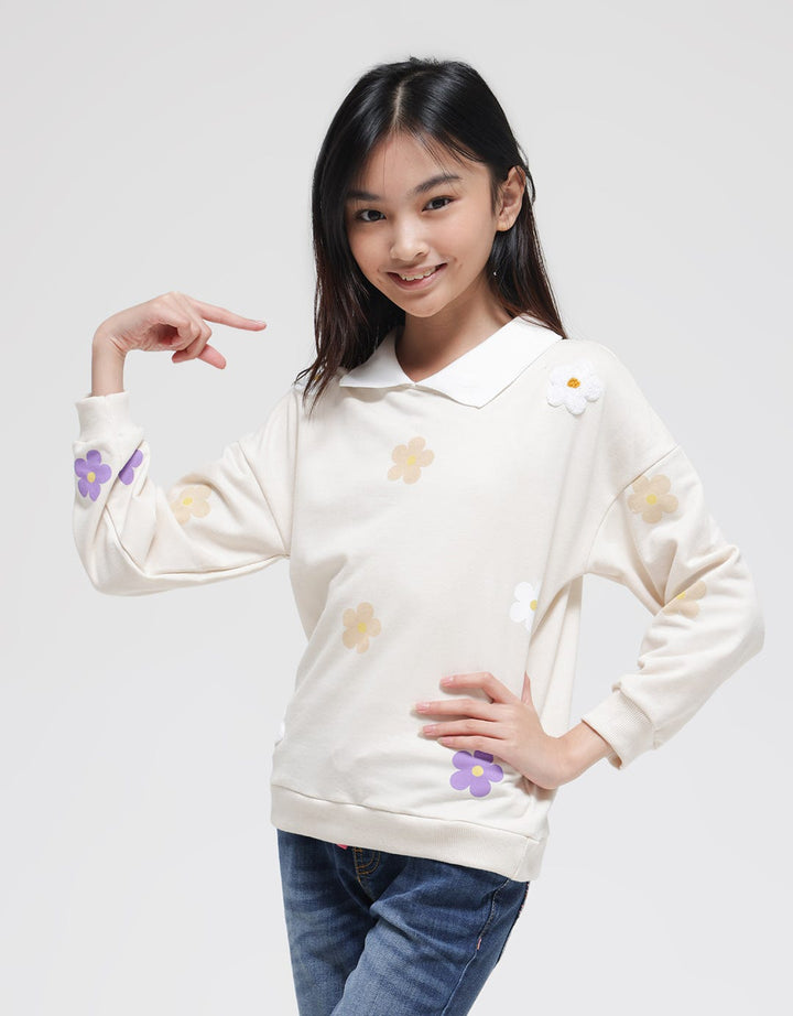 Nevada Sweatshirt Collar With Chenille Flowers