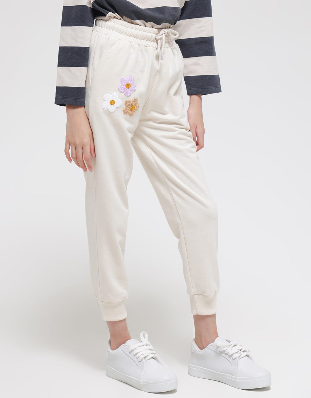 Nevada Jogger Knit With Chenille Flowers