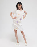Nevada Chenille Flowers Midi Dress for Girls