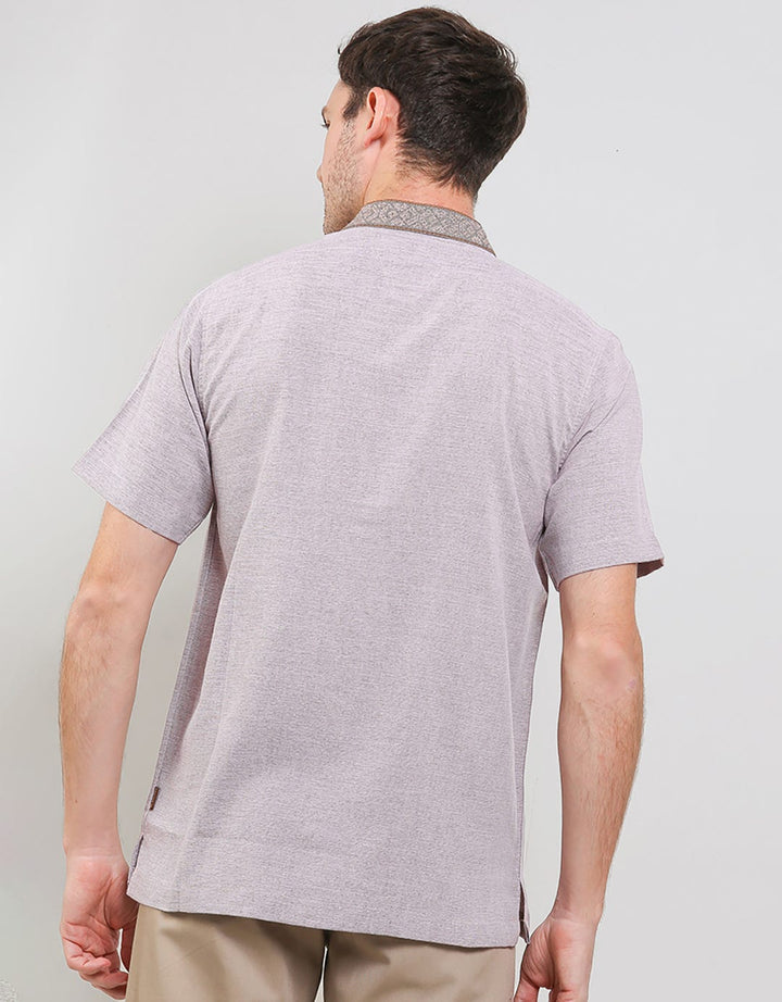 Al Mustika Baju Koko Wolsten Pink Short