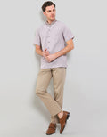 Al Mustika Baju Koko Wolsten Pink Short