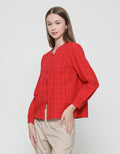 Exit Shawty Blouse Wanita Print Square