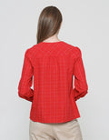 Exit Shawty Blouse Wanita Print Square