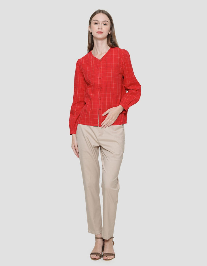 Exit Shawty Blouse Wanita Print Square