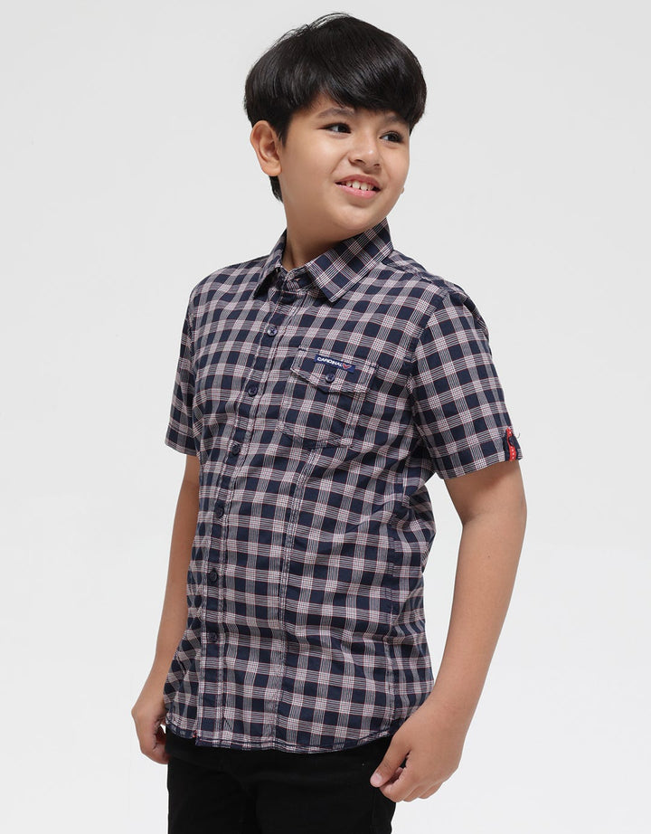 Cardinal Kids Boy Plaid Short Sleeve Shirt