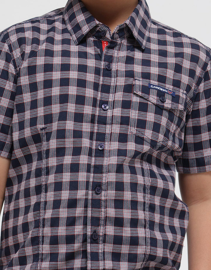 Cardinal Kids Boy Plaid Short Sleeve Shirt