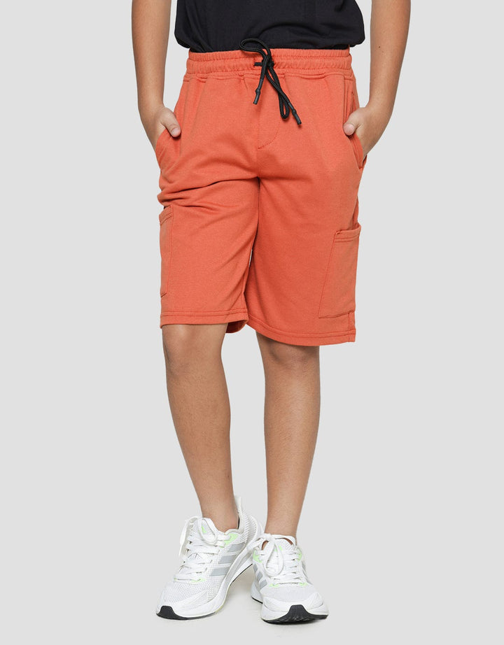 Nevada Knit Solid Cargo Celana Pendek Anak Laki-Laki