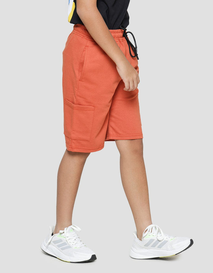 Nevada Knit Solid Cargo Celana Pendek Anak Laki-Laki