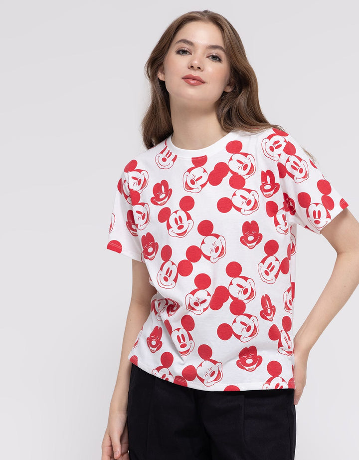 Disney Short Sleeve T-Shirt Basic Full Print Mickey