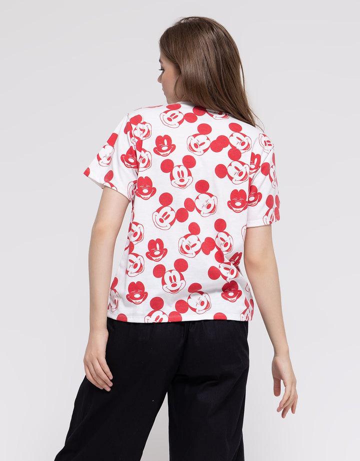 Disney Short Sleeve T-Shirt Basic Full Print Mickey