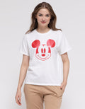 Disney Short Sleeve T-Shirt Basic Print Head Mickey