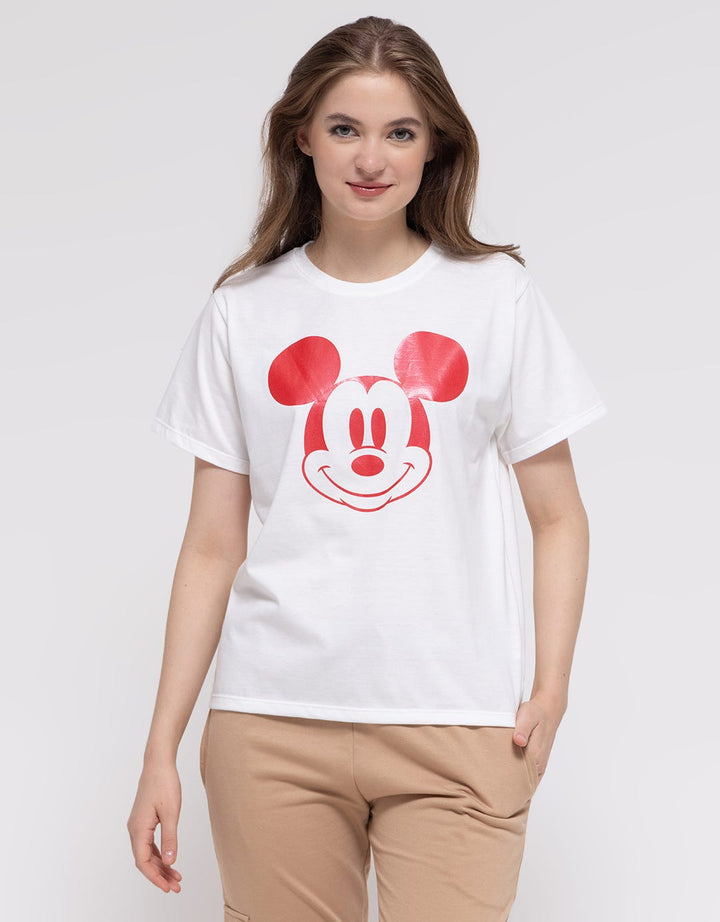Disney Short Sleeve T-Shirt Basic Print Head Mickey