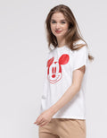 Disney Short Sleeve T-Shirt Basic Print Head Mickey