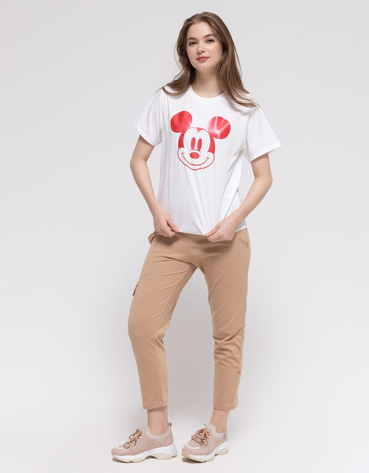 Disney Short Sleeve T-Shirt Basic Print Head Mickey
