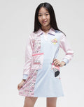 Aero Long Sleeve Midi Dress Pocket Collar Super Girl