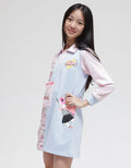 Aero Long Sleeve Midi Dress Pocket Collar Super Girl