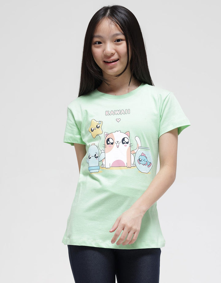 Aero Short Sleeve T-Shirt Print Cat Best Friend Forever