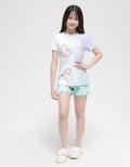 Aero Short Sleeve T-Shirt Print Tye Dye Cat Smile