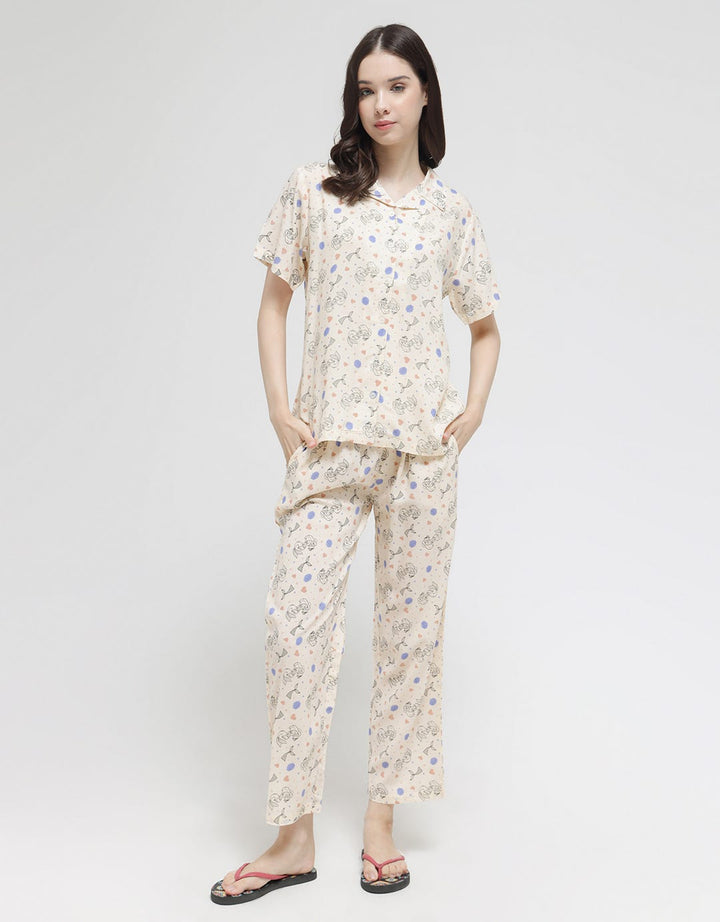 Disney Short Sleeve Pyjama Pants Little Mermaid Rayon