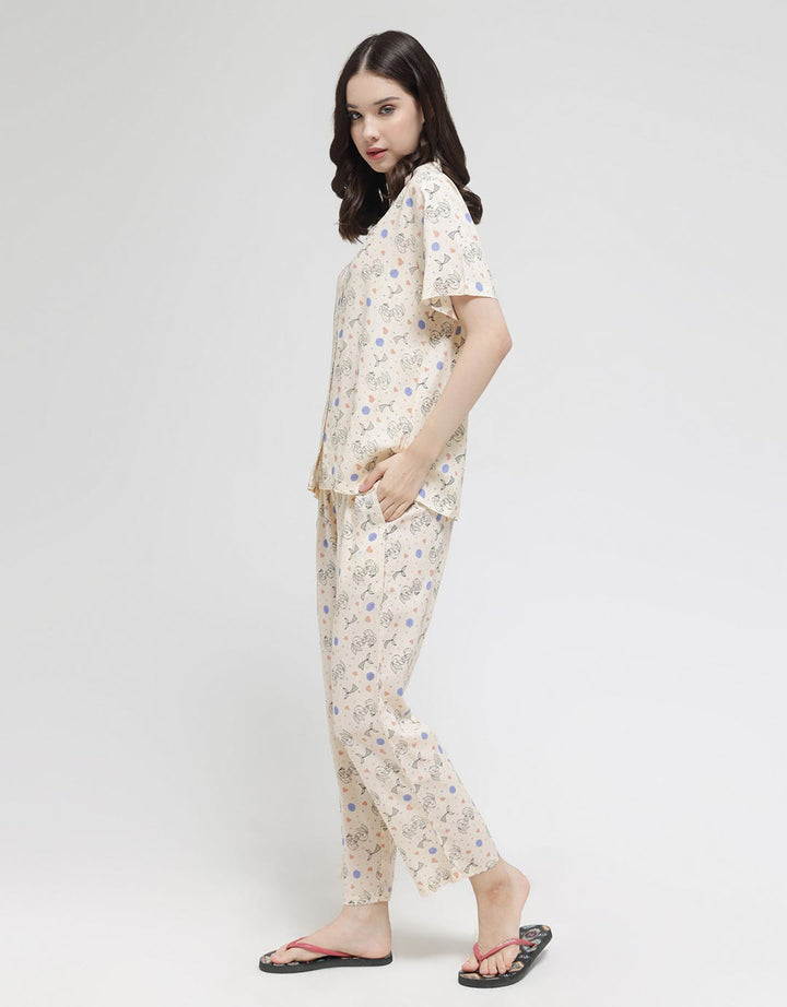 Disney Short Sleeve Pyjama Pants Little Mermaid Rayon