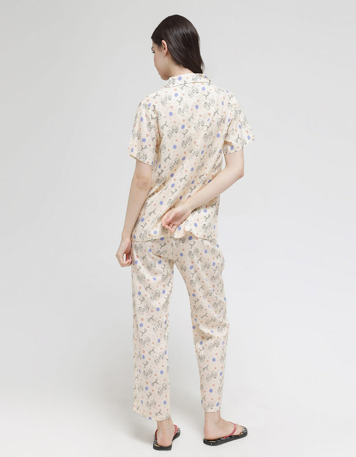 Disney Short Sleeve Pyjama Pants Little Mermaid Rayon