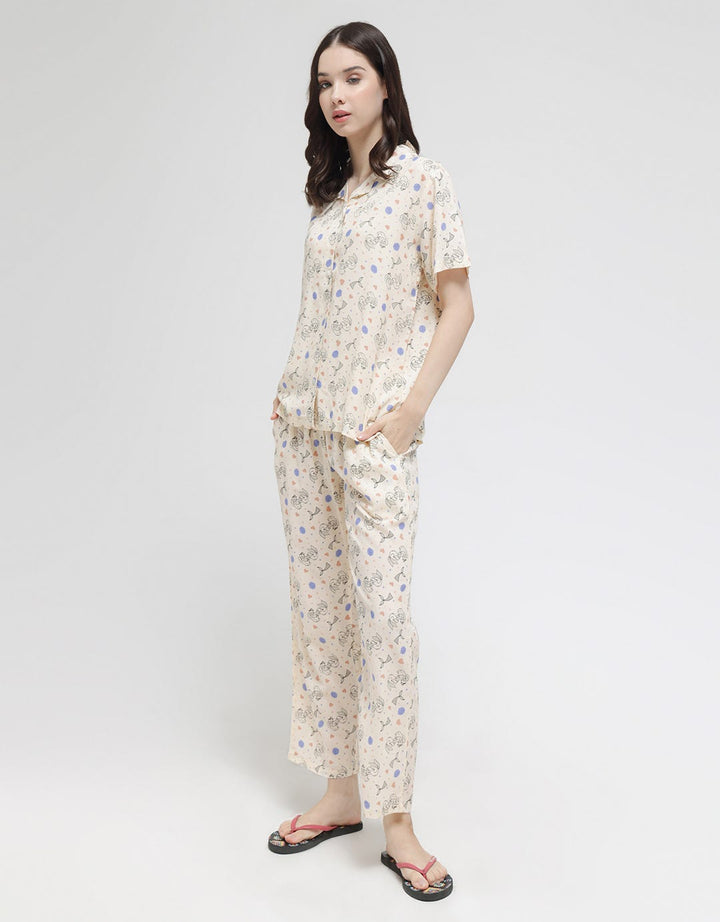 Disney Short Sleeve Pyjama Pants Little Mermaid Rayon