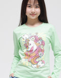 Aero Long Sleeve T-Shirt Unicorn Flower Cloud-Shirt