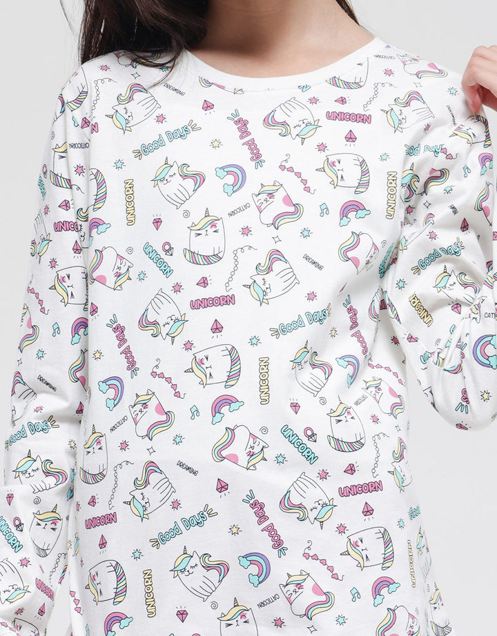 Aero Long Sleeve T-Shirt Unicorn Cat Rainbow