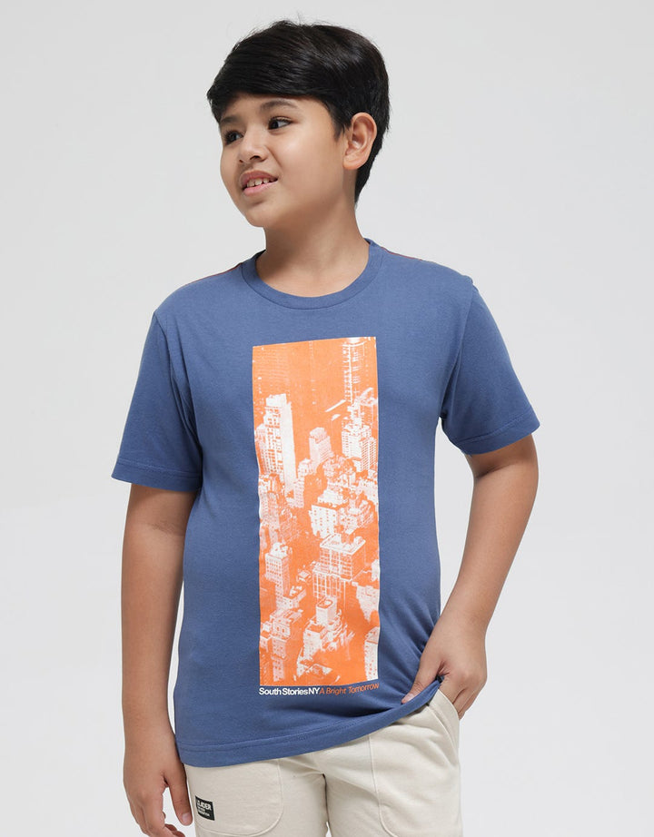 Nevada Blurry City Kaos Anak Laki-laki