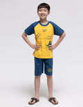 Little M Top-Bottom Set Raglan Dino Camo