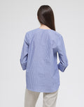 St. Yves Long Sleeve Blouse Cotton Yarn Dyed Stripe
