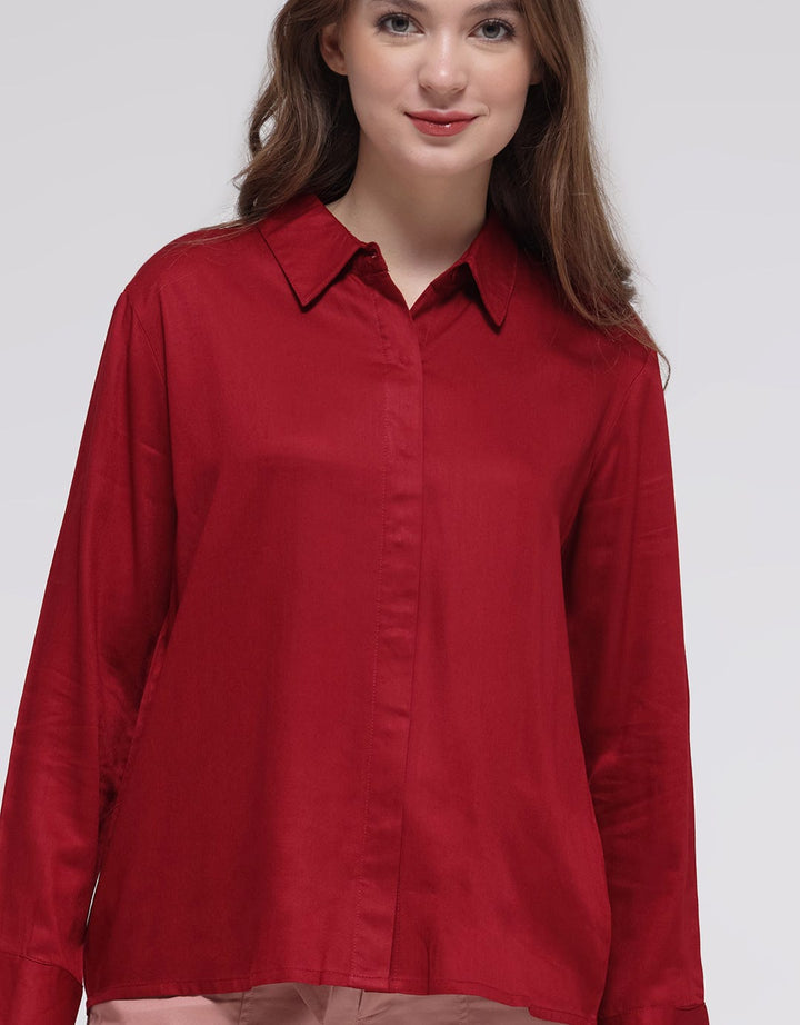 Connexion Hidden Buttons Kemeja Wanita