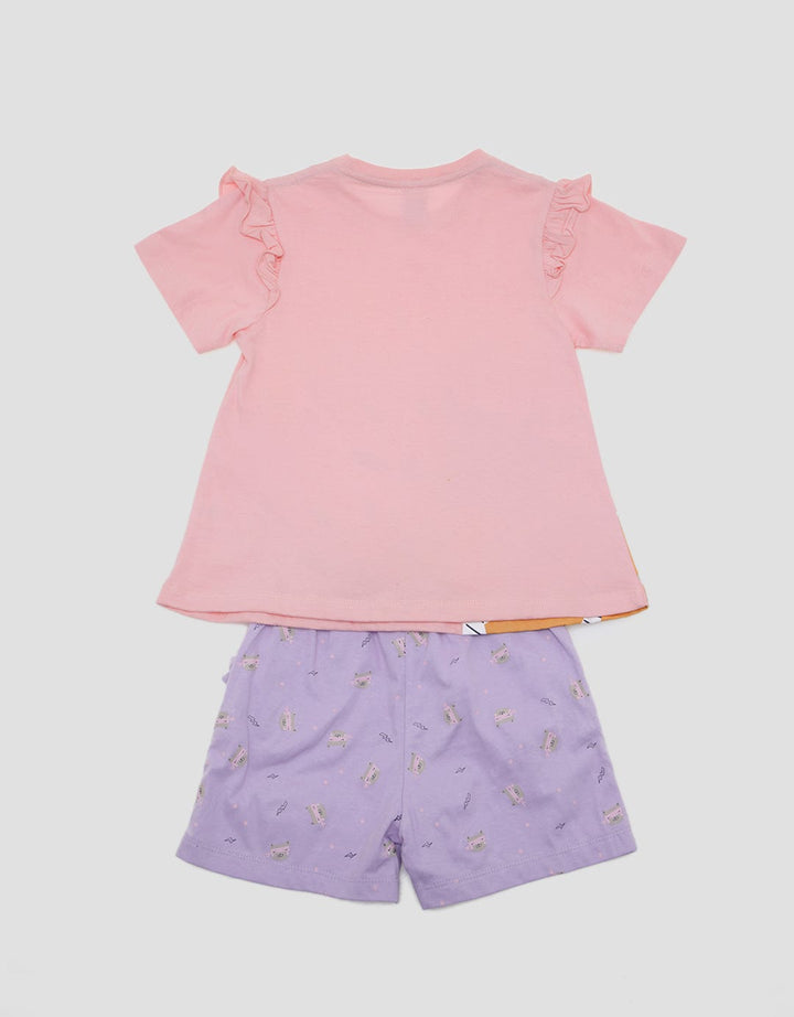 Little M Top - Bottom Set Tshirt Short Jersey Super Cat
