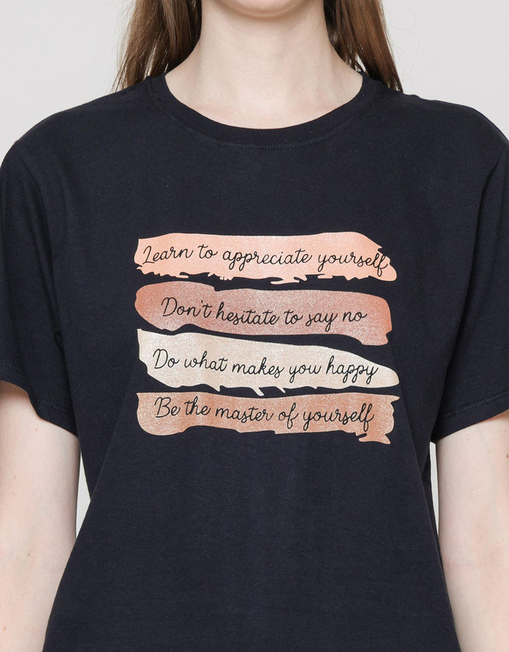 Nevada Wording Appreciate Kaos Lengan Pendek Wanita