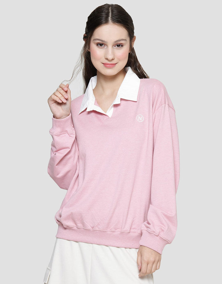 Nevada Sweater Solid Woven Colar Wanita