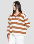 Nevada Stripe Polo Neck Sweater Wanita