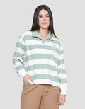 Nevada Stripe Polo Neck Sweater Wanita