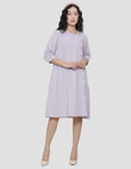 Triset Ladies Texture Side Button Dress Wanita