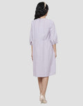 Triset Ladies Texture Side Button Dress Wanita