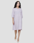 Triset Ladies Texture Side Button Dress Wanita