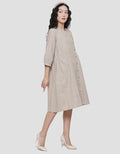 Triset Ladies Texture Side Button Dress Wanita