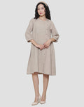 Triset Ladies Texture Side Button Dress Wanita