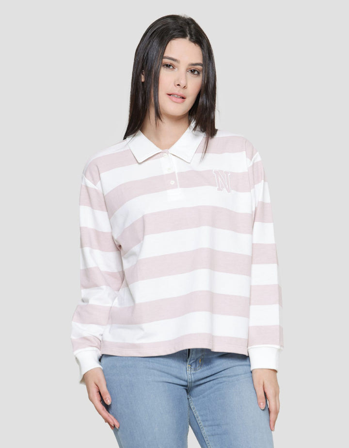 Nevada Stripe Polo Neck Women's Sweater