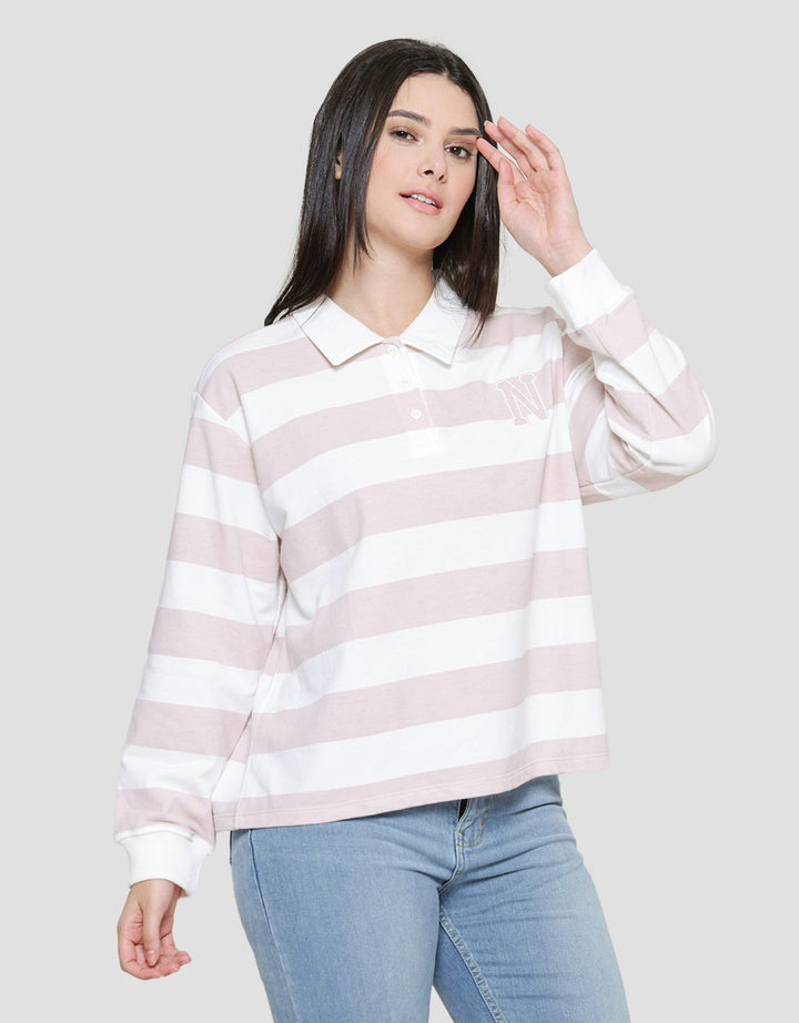 Nevada Stripe Polo Neck Women's Sweater