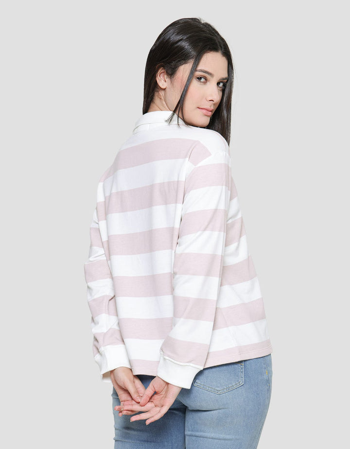 Nevada Stripe Polo Neck Women's Sweater